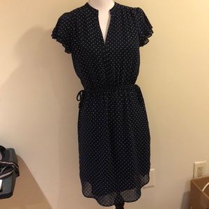 H&M blue polka dot dress